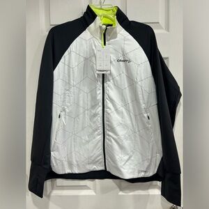 Craft Women's XL Lumen SubZ Reflective Jacket Ash White Black NWT